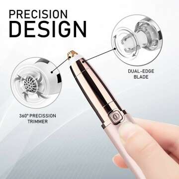 Reazeal Eyebrow Hair Remover Rechargeable Trimmer