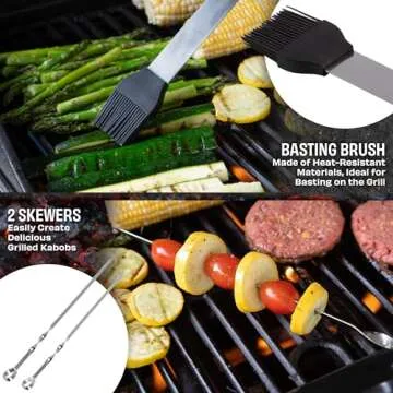 16-Piece BBQ Grill Accessories Set - Perfect for Grilling