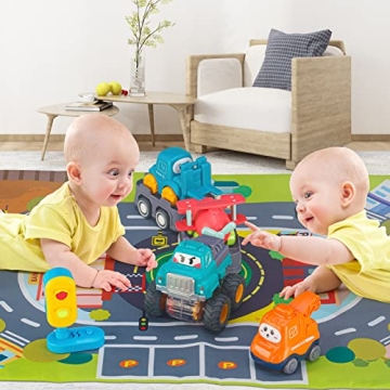 ALASOU Car Toys with Playmat for Toddlers Birthday