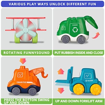 ALASOU Car Toys with Playmat for Toddlers Birthday