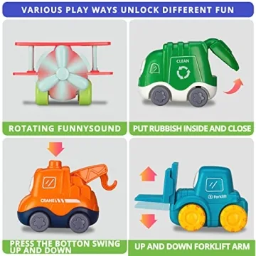 ALASOU Car Toys with Playmat for Toddlers Birthday
