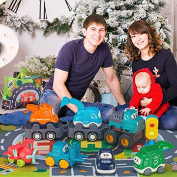 ALASOU Car Toys with Playmat for Toddlers Birthday