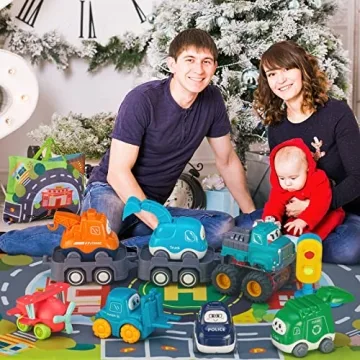 ALASOU Car Toys with Playmat for Toddlers Birthday