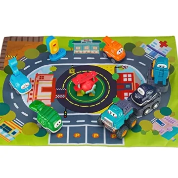 ALASOU Car Toys with Playmat for Toddlers Birthday