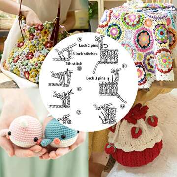 Pltaba 14 PCS Multi-Color Crochet Hooks Set for Crafts