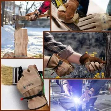 WZQH Leather Work Gloves - Comfortable Utility Wear for All