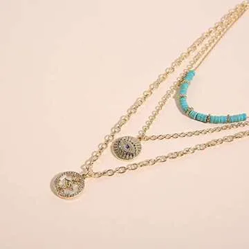 ZMNNOPPAB 3PCS Evil Eye Jewelry Set for Women