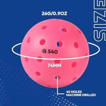 A11N S40 Outdoor Pickleball Balls- USA Pickleball Approved for Tournament Play, 3/6/12/50-Pack, Neon Green/Fuchsia/Tangerine