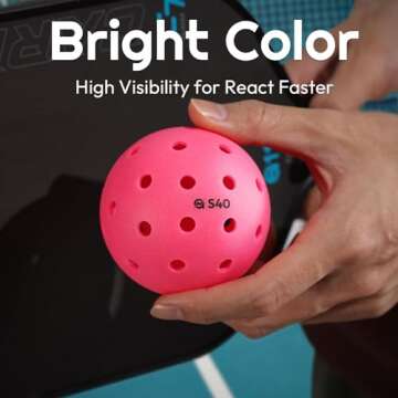 A11N S40 Outdoor Pickleball Balls- USA Pickleball Approved for Tournament Play, 3/6/12/50-Pack, Neon Green/Fuchsia/Tangerine