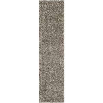 SAFAVIEH Milan Shag Collection Runner Rug - 2' x 6', Grey, Solid Design, Non-Shedding & Easy Care, 2...