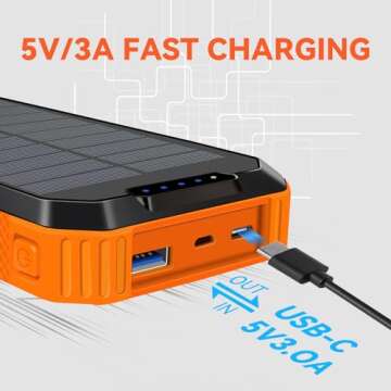Durecopow Solar Charger Power Bank 49800mAh Wireless Battery Pack PD18W QC3.0 Fast Charging Built in...