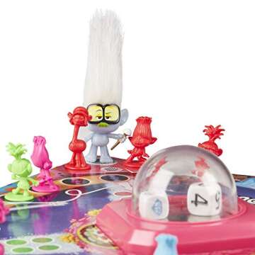 Trouble: DreamWorks Trolls World Tour Edition Board Game for Kids Ages 5 and Up; Includes Tiny Diamond Figure with Hair, Model:E8906