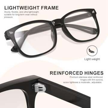 hunsquer Blue Light Glasses for Eye Protection and Comfort