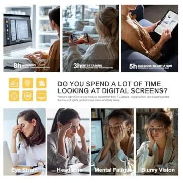 hunsquer Blue Light Glasses for Eye Protection and Comfort