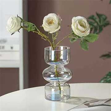 JSPYFITS Colored Glass Bubble Vase for Home Decor