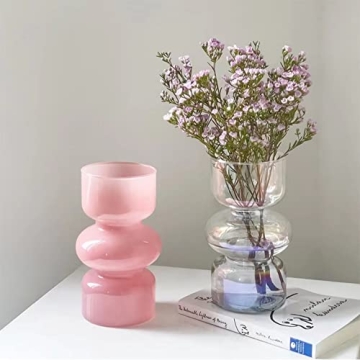 JSPYFITS Colored Glass Bubble Vase for Home Decor