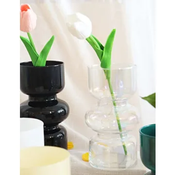 JSPYFITS Colored Glass Bubble Vase for Home Decor