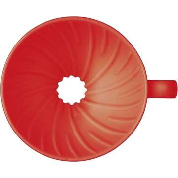 Hario V60 Ceramic Coffee Dripper, Size 02, Red