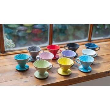 Hario V60 Ceramic Coffee Dripper, Size 02, Red