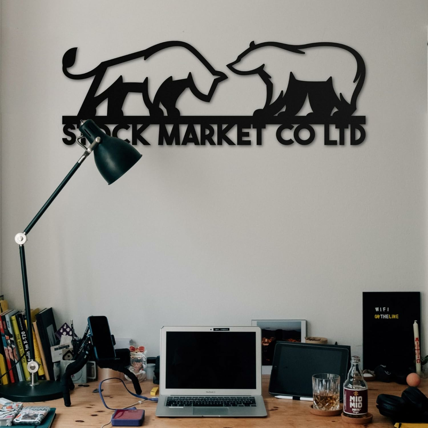Custom Bull and Bear Metal Wall Art for Investors