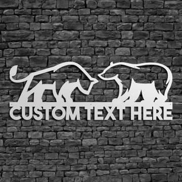 Custom Bull and Bear Metal Wall Art for Investors