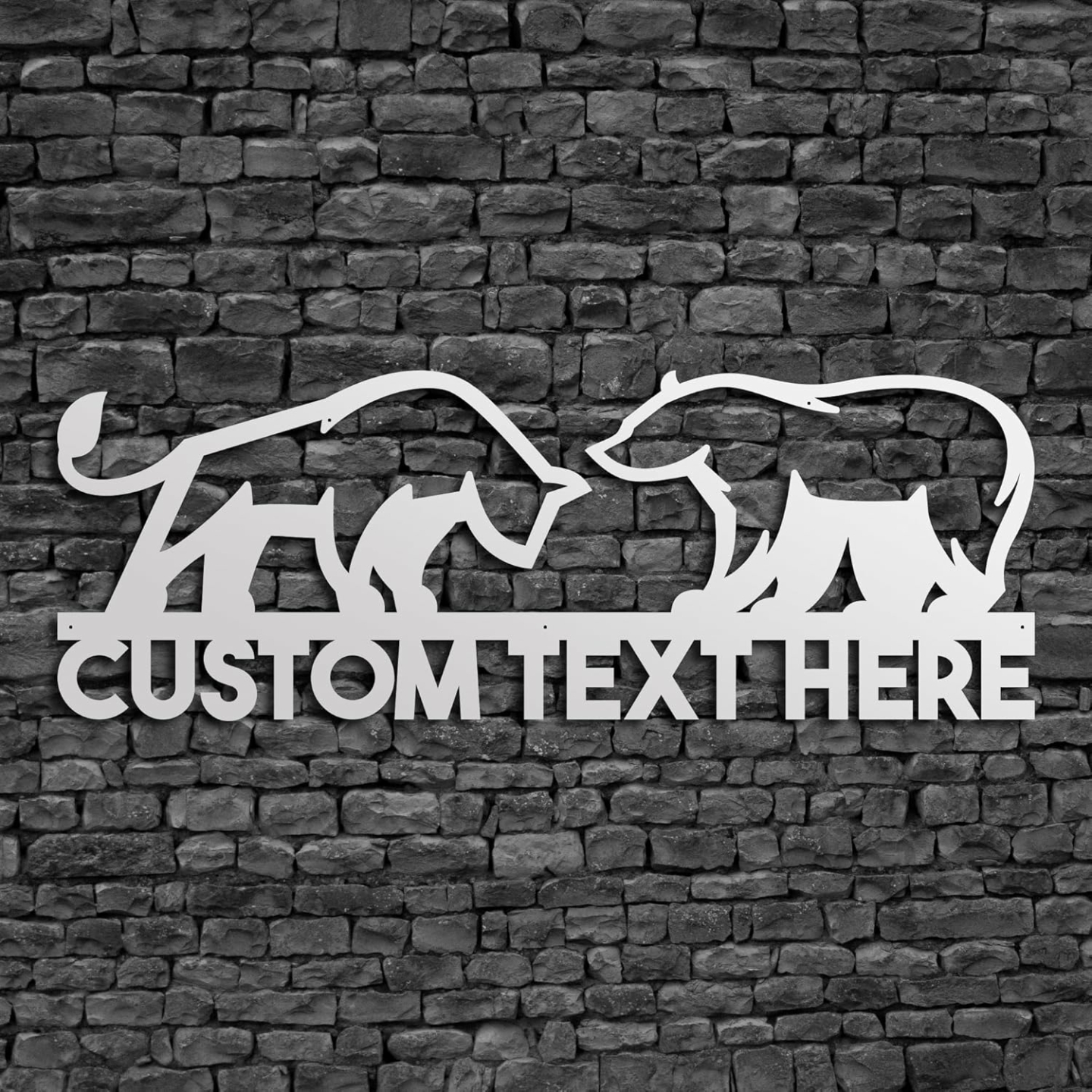 Custom Bull and Bear Metal Wall Art for Investors