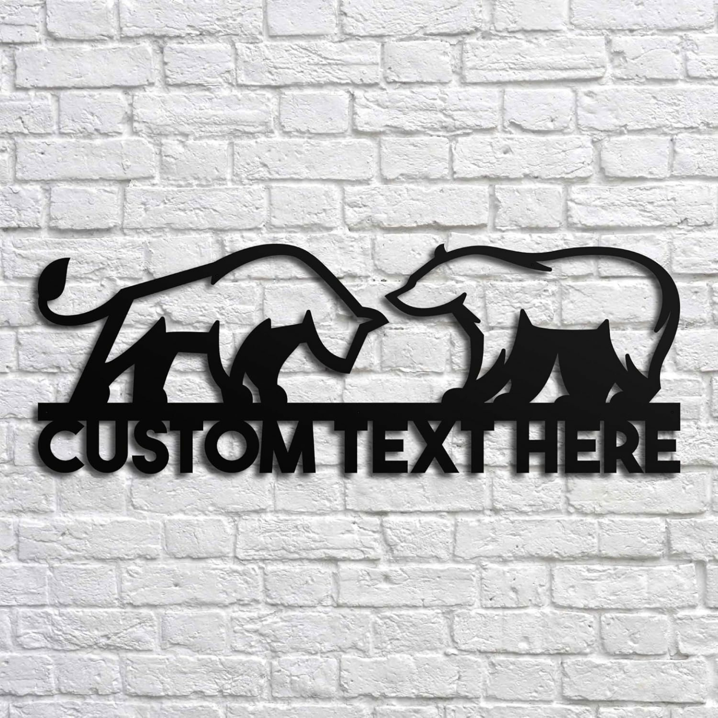 Custom Bull and Bear Metal Wall Art for Investors