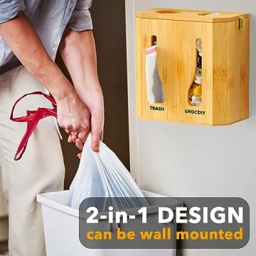 Stylish SpaceAid Grocery Bag Holder for Kitchen Organization