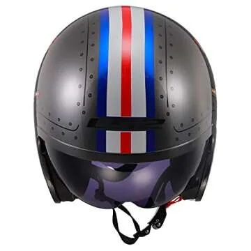 LS2 Helmets Open Face Spitfire Spark Helmet (Brushed Alloy - Large)