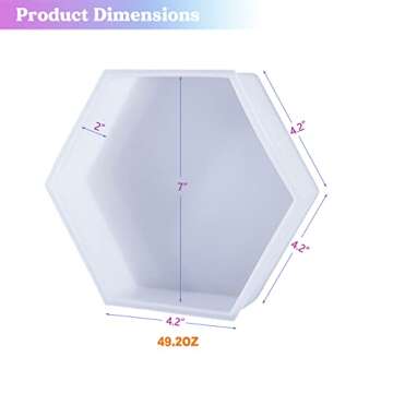 LET'S RESIN Large Silicone Molds for Resin, Hexagon 7'' x 2'', Deep Epoxy Molds for Flowers Preserva...