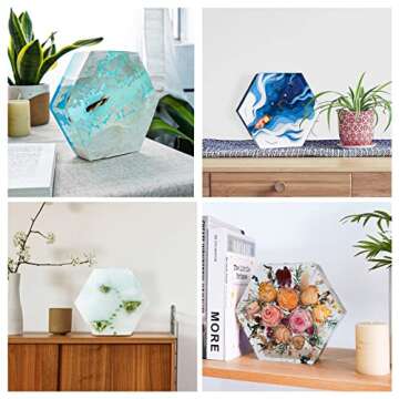 LET'S RESIN Large Silicone Molds for Resin, Hexagon 7'' x 2'', Deep Epoxy Molds for Flowers Preservation,Resin Art, Casting Resin,Resin Epoxy,DIY Wedding,Christmas Gift