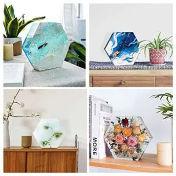 LET'S RESIN Large Silicone Molds for Resin, Hexagon 7'' x 2'', Deep Epoxy Molds for Flowers Preservation,Resin Art, Casting Resin,Resin Epoxy,DIY Wedding,Christmas Gift