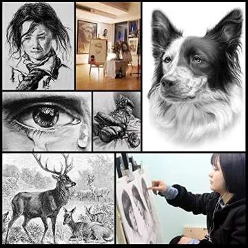 29 Pieces Professional Sketching & Drawing Art Tool Kit With Graphite Pencils, Charcoal Pencils, Paper Erasable Pen, Craft Knife-Lightwish (without Sketchbook, with Canvas Rolling Pouch）…