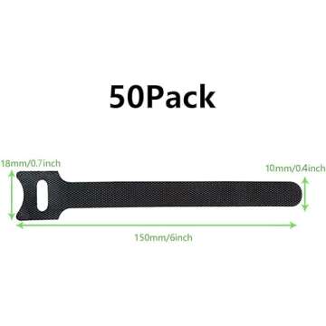 Oksdown 50 Pack Reusable Cable Ties for All Your Needs