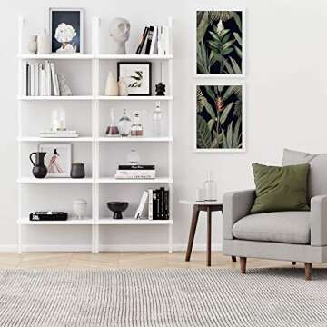 Nathan James Theo 5-Shelf Modern Bookcase White