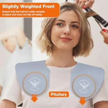 Noverlife Large Hair Dye Collar, Waterproof Weighted Front Hair Collar Barber Hair Dye Collar, Silicone Hair Cutting Shawl, Rubber Neck Wrap Neck Guard, Salon Hairdressing Hair Cutting Pad - Gray