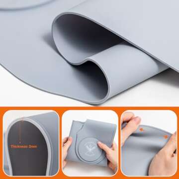 Noverlife Large Hair Dye Collar, Waterproof Weighted Front Hair Collar Barber Hair Dye Collar, Silicone Hair Cutting Shawl, Rubber Neck Wrap Neck Guard, Salon Hairdressing Hair Cutting Pad - Gray