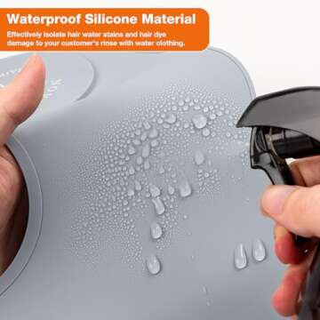 Noverlife Large Hair Dye Collar, Waterproof Weighted Front Hair Collar Barber Hair Dye Collar, Silicone Hair Cutting Shawl, Rubber Neck Wrap Neck Guard, Salon Hairdressing Hair Cutting Pad - Gray