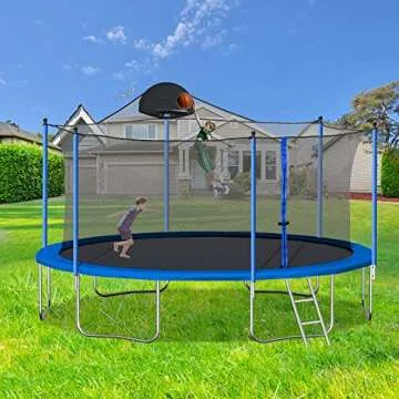 Awlstar 14FT Outdoor Trampoline with Safety Net and Hoop