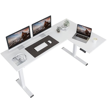 FLEXISPOT L-Shaped Electric Standing Desk - Spacious & Adjustable Home Office Solution