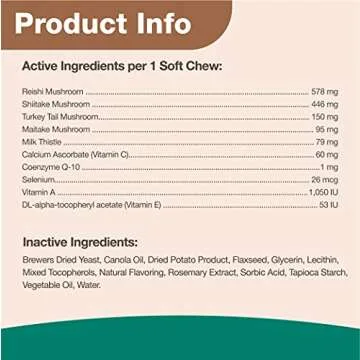 NaturVet Mushroom Max Advanced Immune Support Dog Supplement – Helps Strengthen Immunity, Overall Health for Dogs – Includes Shitake Mushrooms, Reishi, Turkey Tail – 60 Ct.