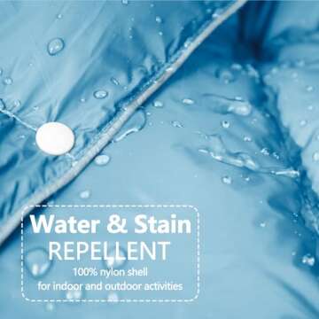 zzlamb Water-Repellent Camping Blanket for Kids, Outdoor Portable Travel Down Throw Blanket, Lightwe...
