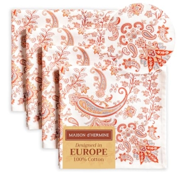 Maison d' Hermine Napkin 100% Cotton Set of 4 Cloth Napkin Decorative Washable Napkins for Gifts, Ho...