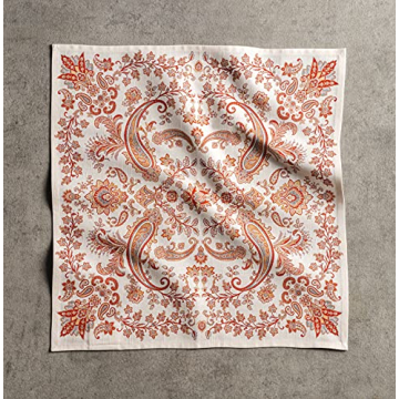 Maison d' Hermine Napkin 100% Cotton Set of 4 Cloth Napkin Decorative Washable Napkins for Gifts, Home, Kitchen, Dining, Party & Camping, Cachemire - Thanksgiving/Christmas (20”X20”)