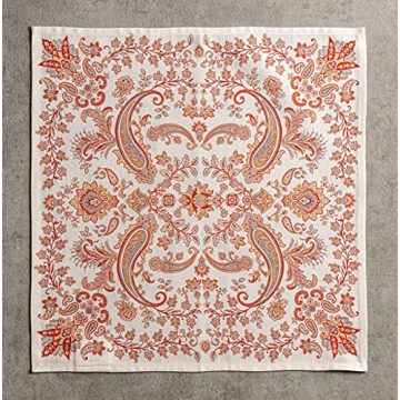 Maison d' Hermine Napkin 100% Cotton Set of 4 Cloth Napkin Decorative Washable Napkins for Gifts, Home, Kitchen, Dining, Party & Camping, Cachemire - Thanksgiving/Christmas (20”X20”)