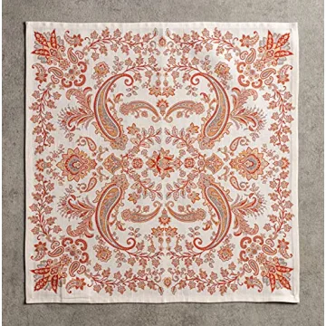 Maison d' Hermine Napkin 100% Cotton Set of 4 Cloth Napkin Decorative Washable Napkins for Gifts, Home, Kitchen, Dining, Party & Camping, Cachemire - Thanksgiving/Christmas (20”X20”)