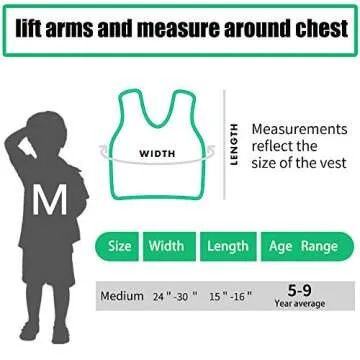 Galagee Sensory Compression Vest for Children- Weighted Vest for Kids with Sensory Issues,Autism, ADD, ADHD, Ages 5-9 (Middle) Blue