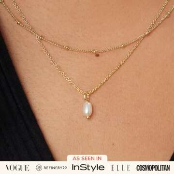 Ana Luisa Gold Layered Necklace Set - 14K Gold Plated Chain Necklaces for Women - Two Separate Chain...