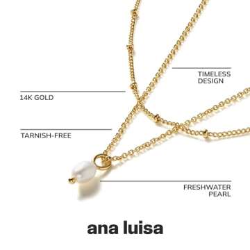 Ana Luisa Gold Layered Necklace Set - 14K Gold Plated Chain Necklaces for Women - Two Separate Chains for Layered Necklace Look - Chic Layering Necklaces - Valentine's Day Gifts for Her