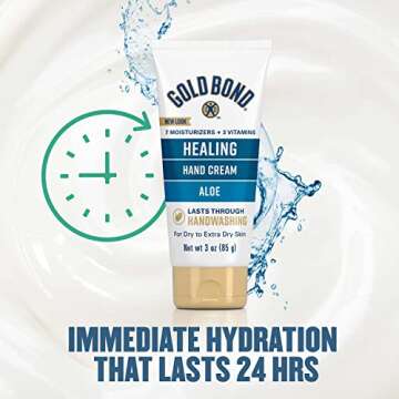 Gold Bond Healing Hand Cream, With Aloe, Hand Lotion for Dry Skin That Lasts Through Handwashing, 3 oz. (Pack of 2)